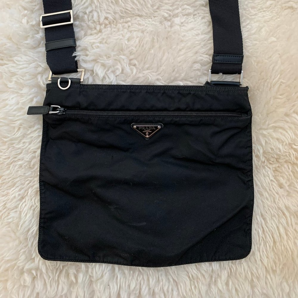 Prada black tessuto crossbody bag